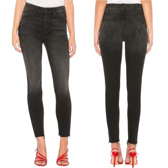 MOTHER x REVOLVE High Waisted Looker Ankle Fray in Night Hawk - Picture 1 of 14